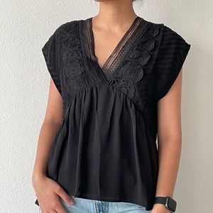 Gorgeous Embroidered Black Top size S
